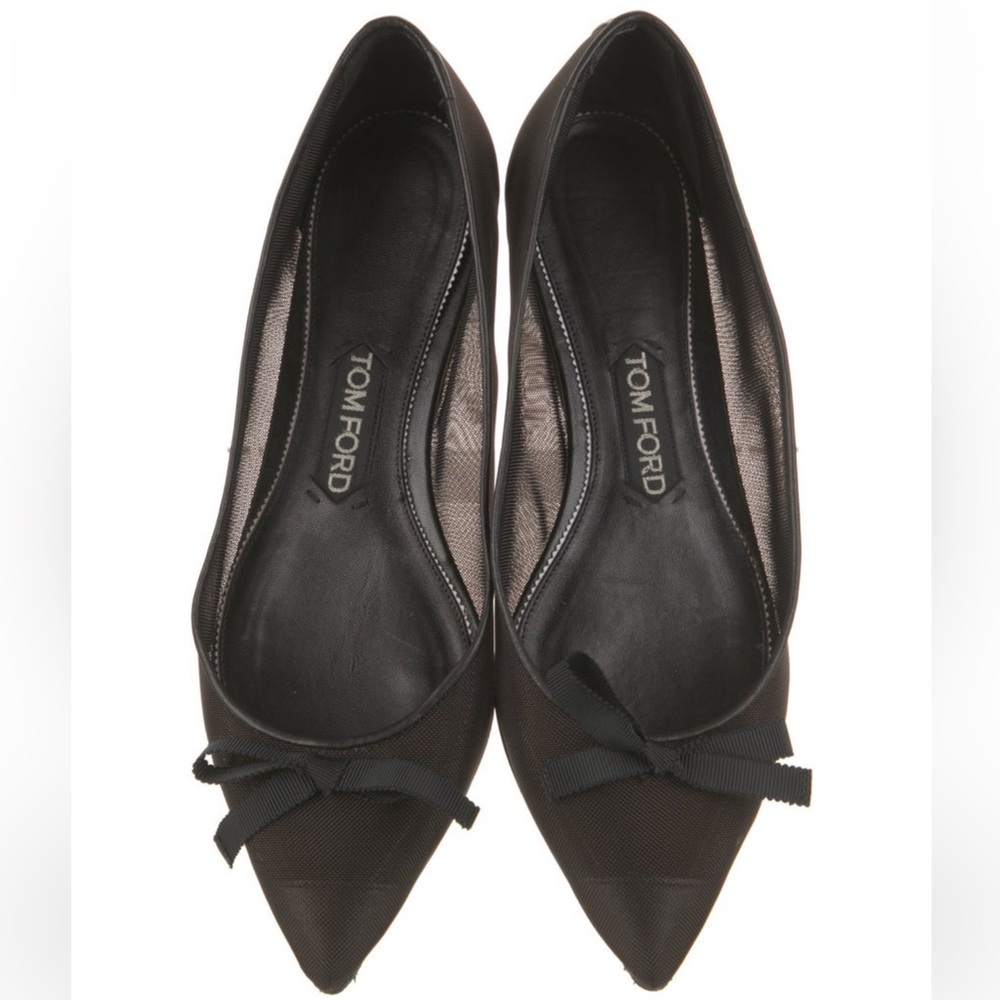 Tom Ford Mesh Net Ballet Flats Bow Shoes Size 9
